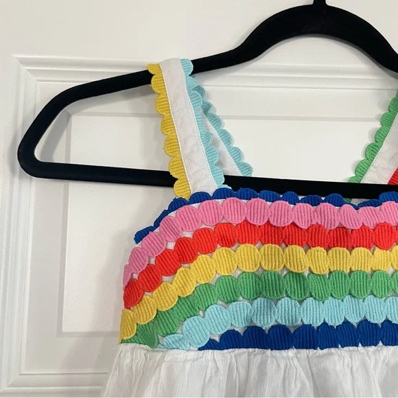 Mini Boden Rainbow Striped Cotton Camisole Tank Top - Picture 6 of 7